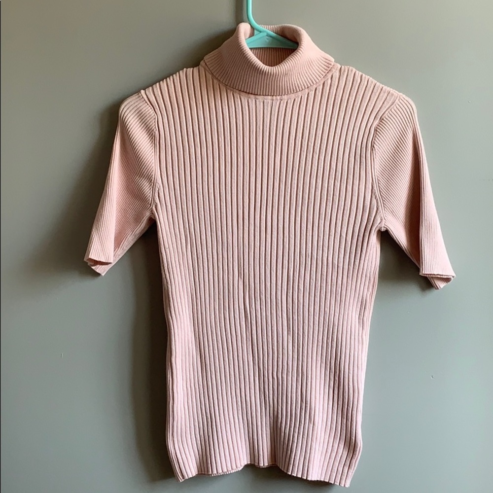 Light Pink Short Sleeve Turtleneck